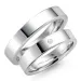 5 mm vigselsringar i 9 karat vitguld 0,03 ct - set