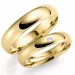 5 och 4 mm vigselsringar i 14  karat guld 0,03 ct - set