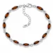 cognac färgad bärnsten armband i silver