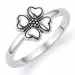 Fyrklöver ring i oxiderat sterlingsilver