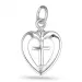 Hjärta kors hängen i silver