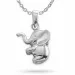 Elefant halsband i silver med hängen i silver