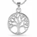 19 mm livets träd halsband i silver med hängen i silver