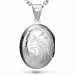 ovalt halsband i silver med hängen i silver