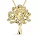 livets träd diamant halsband i förgyllt silver med hängen i 8 karat guld