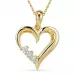 hjärta diamant halsband i förgyllt silver med hängen i 8 karat guld
