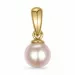 5 mm rosa pärla hängen i 9 karat guld