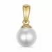 6 mm silver vit pärla hängen i 9 karat guld