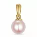 6 mm rosa pärla hängen i 14 karat guld