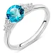 blå zirkon ring i silver
