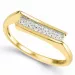 elegant abstrakt diamant ring i 9 karat guld- och vitguld 0,01 ct