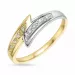 abstrakt diamant ring i 9 karat guld- och vitguld 0,05 ct