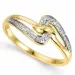 abstrakt diamant ring i 9 karat guld- och vitguld 0,02 ct