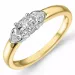Hjärta diamant ring i 9 karat guld- och vitguld 0,03 ct