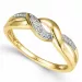 elegant abstrakt diamant ring i 9 karat guld- och vitguld 0,02 ct