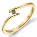 svart diamant ring i 9 karat guld 0,02 ct