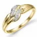 abstrakt diamant ring i 9 karat guld- och vitguld 0,01 ct
