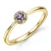 rund ametist ring i 9 karat guld 0,02 ct 0,12 ct