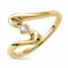 elegant abstrakt diamant ring i 9 karat guld 0,05 ct