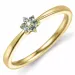 Blommor topas diamantring i 9 karat guld 0,01 ct 0,06 ct