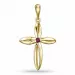 Elegant kors rubin hängen i 9 carat guld 0,04 ct