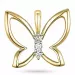 Fjärilar diamant hängen i 9 carat guld 0,04 ct