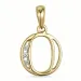 bokstav o diamant hängen i 9 carat guld 0,03 ct
