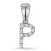 Bokstav p diamant hängen i 9 carat vitguld 0,06 ct