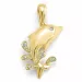 Delfin diamantberlocker i 9 carat guld 0,03 ct