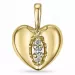Hjärta diamant hängen i 9 carat guld 0,04 ct