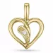 Hjärta diamant hängen i 9 carat guld 0,01 ct
