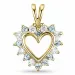 hjärta topas diamantberlocker i 9 carat guld 0,13 ct 0,16 ct