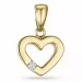 Hjärta diamant hängen i 9 carat guld 0,02 ct