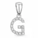bokstav g diamant hängen i 9 carat vitguld 0,074 ct