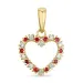 hjärta rubin diamantberlocker i 9 carat guld 0,08 ct 0,09 ct