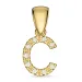 bokstav c diamant hängen i 9 carat guld 0,06 ct