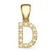 bokstav d diamant hängen i 9 carat guld 0,08 ct
