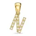 bokstav n diamant hängen i 9 carat guld 0,08 ct