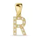 bokstav r diamant hängen i 14  carat guld 0,08 ct