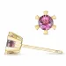 2 x 0,28 ct rosa turmalin solitäreörhängestift i 9 karat guld med turmalin