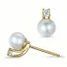 pärla diamantörhängen i 9 karat guld med diamant 