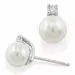 pärla diamantörhängen i 9 karat vitguld med diamant 