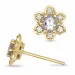 blommor morganit briljiantöronringar i 9 karat guld med morganit och diamant