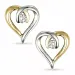 hjärta diamant örhängen i 9 karat guld och vitguld med diamant 