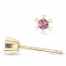 2 x 0,05 ct rosa turmalin solitäreörhängestift i 9 karat guld med turmalin