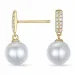 pärla diamantörhängen i 9 karat guld med diamant 