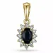 rosett safir diamantberlocker i 9 carat guld 0,10 ct 0,35 ct