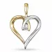 hjärta diamant diamantberlocker i 9 carat guld- och vitguld 0,03 ct
