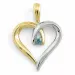 Elegant hjärta topas hängen i 9 carat guld- och vitguld 0,04 ct
