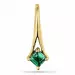 Fyrkantigt smaragd hängen i 9 carat guld 0,11 ct
